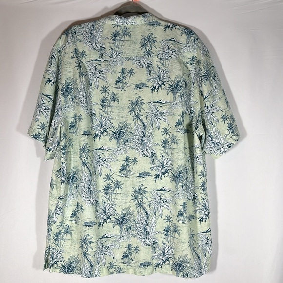 Tommy Bahama The Coconut Point Green & Blue Palm Tree Hawaiian Button-Down Shirt - Picture 6 of 6